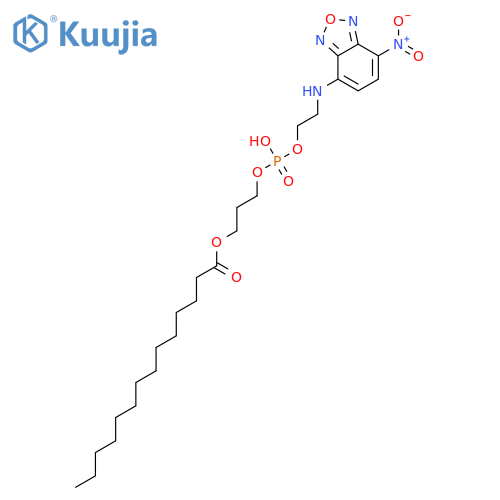 Tetradecanoic acid,1,1'-[(1R)-1-[[[hydroxy[2-[(7-nitro-2,1,3-benzoxadiazol-4-yl)amino]ethoxy]phosphinyl]oxy]methyl]-1,2-ethanediyl]ester structure