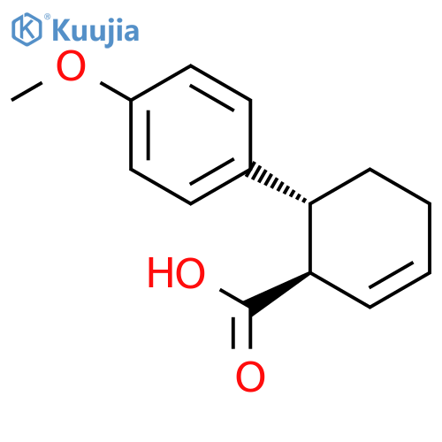 2-Cyclohexene-1-carboxylic acid, 6-(4-methoxyphenyl)-, trans- structure