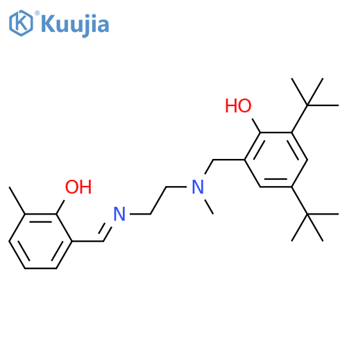 Phenol, 2,4-bis(1,1-dimethylethyl)-6-[[[2-[[(2-hydroxy-3-methylphenyl)methylene]amino]ethyl]methylamino]methyl]- structure