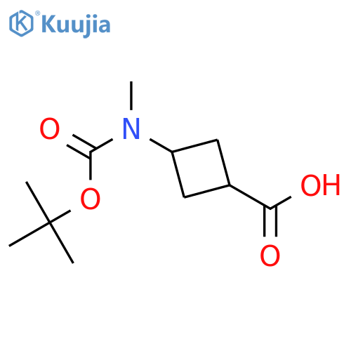 3-[tert-butoxycarbonyl(methyl)amino]cyclobutanecarboxylic acid structure