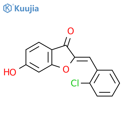 (2Z)-2-[(2-chlorophenyl)methylidene]-6-hydroxy-2,3-dihydro-1-benzofuran-3-one structure