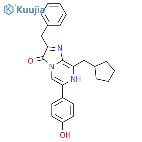 Imidazo[1,2-a]pyrazin-3(7H)-one,8-(cyclopentylmethyl)-6-(4-hydroxyphenyl)-2-(phenylmethyl)- structure