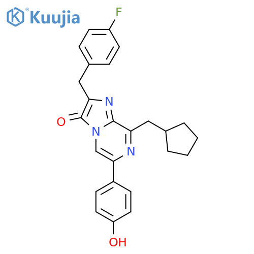 Imidazo[1,2-a]pyrazin-3(7H)-one,8-(cyclopentylmethyl)-2-[(4-fluorophenyl)methyl]-6-(4-hydroxyphenyl)- structure