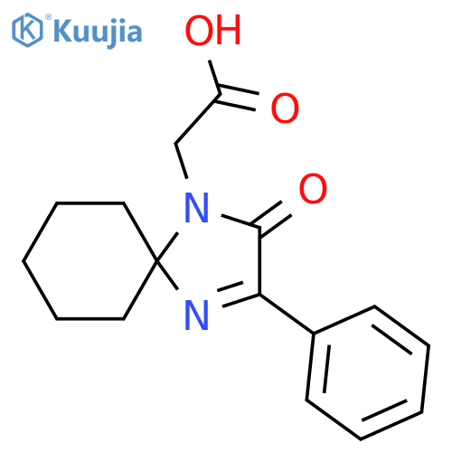 2-(2-Oxo-3-phenyl-1,4-diazaspiro[4.5]dec-3-en-1-yl)acetic acid structure