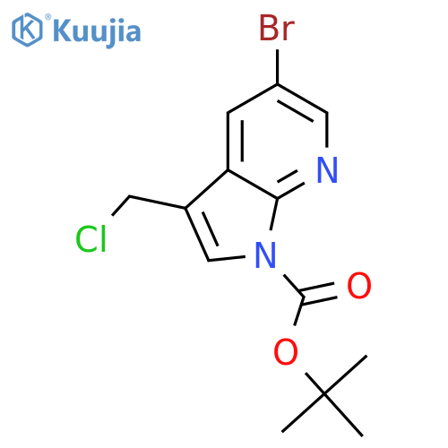 tert-butyl 5-bromo-3-(chloromethyl)-1H-pyrrolo[2,3-b]pyridine-1-carboxylate structure