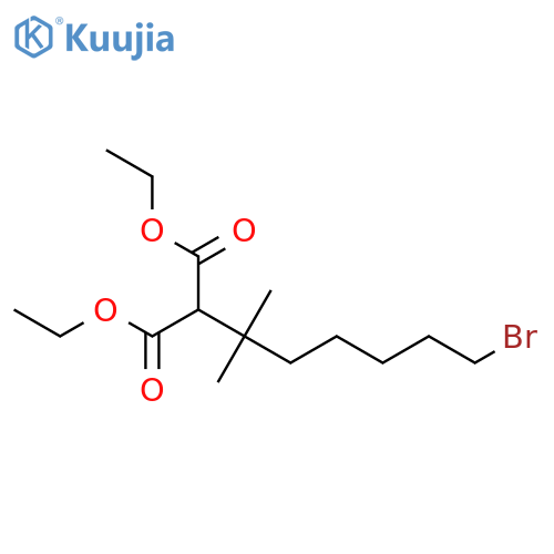 Propanedioic acid, (6-bromo-1,1-dimethylhexyl)-, diethyl ester structure