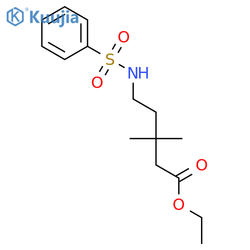 Pentanoic acid, 3,3-dimethyl-5-[(phenylsulfonyl)amino]-, ethyl ester structure
