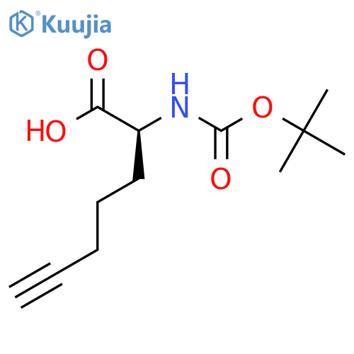 (S)-2-((tert-butoxycarbonyl)amino)hept-6-ynoic acid structure
