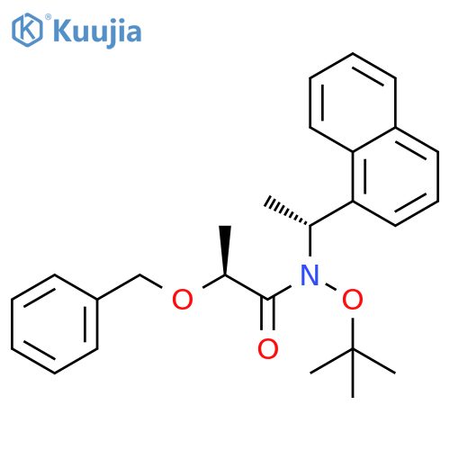 Propanamide, N-(1,1-dimethylethoxy)-N-[(1R)-1-(1-naphthalenyl)ethyl]-2-(phenylmethoxy)-, (2S)- structure