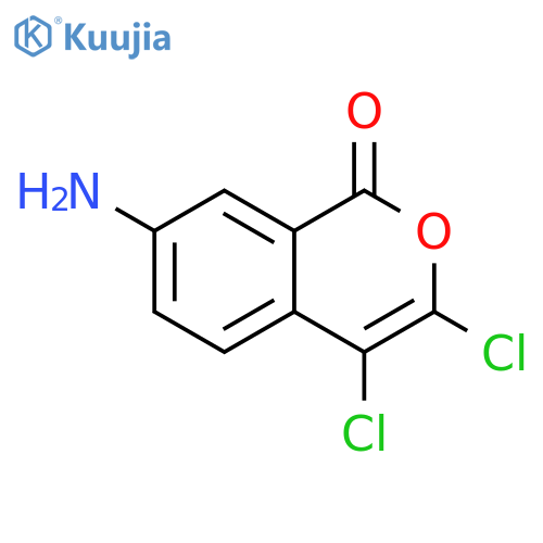 1H-2-Benzopyran-1-one, 7-amino-3,4-dichloro- structure