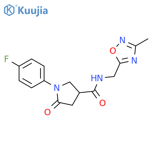 1-(4-fluorophenyl)-N-(3-methyl-1,2,4-oxadiazol-5-yl)methyl-5-oxopyrrolidine-3-carboxamide structure