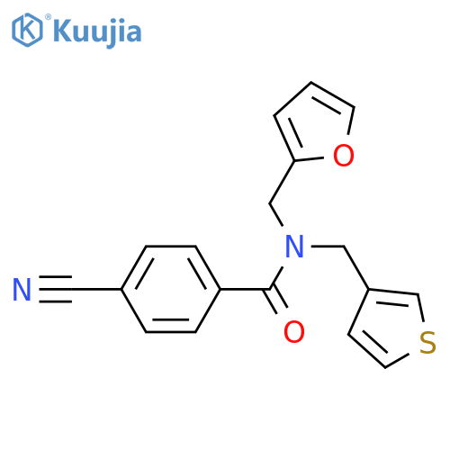 4-cyano-N-[(furan-2-yl)methyl]-N-[(thiophen-3-yl)methyl]benzamide structure