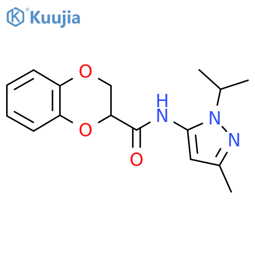 N-3-methyl-1-(propan-2-yl)-1H-pyrazol-5-yl-2,3-dihydro-1,4-benzodioxine-2-carboxamide structure