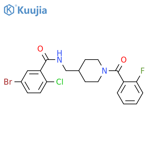 5-bromo-2-chloro-N-{1-(2-fluorobenzoyl)piperidin-4-ylmethyl}benzamide structure