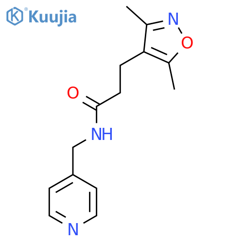 3-(3,5-dimethyl-1,2-oxazol-4-yl)-N-(pyridin-4-yl)methylpropanamide structure