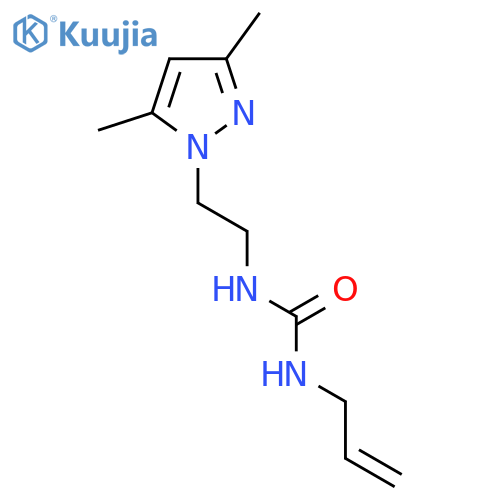 1-2-(3,5-dimethyl-1H-pyrazol-1-yl)ethyl-3-(prop-2-en-1-yl)urea structure