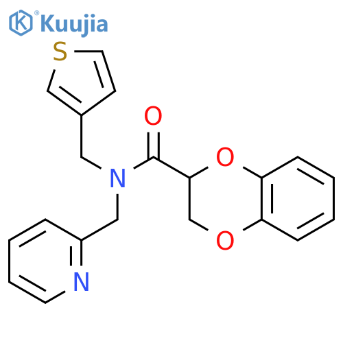 N-(pyridin-2-yl)methyl-N-(thiophen-3-yl)methyl-2,3-dihydro-1,4-benzodioxine-2-carboxamide structure
