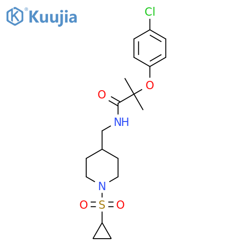 2-(4-chlorophenoxy)-N-{1-(cyclopropanesulfonyl)piperidin-4-ylmethyl}-2-methylpropanamide structure