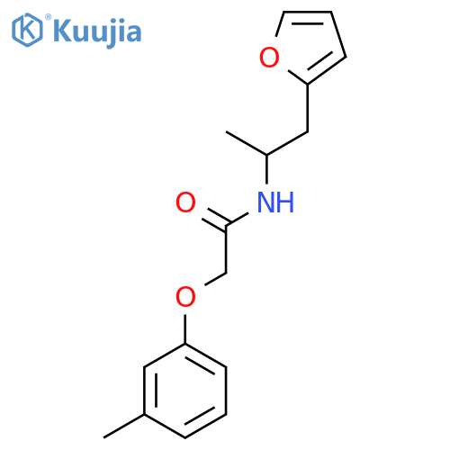 N-1-(furan-2-yl)propan-2-yl-2-(3-methylphenoxy)acetamide structure