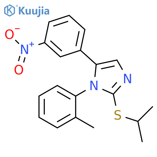 1-(2-methylphenyl)-5-(3-nitrophenyl)-2-(propan-2-ylsulfanyl)-1H-imidazole structure