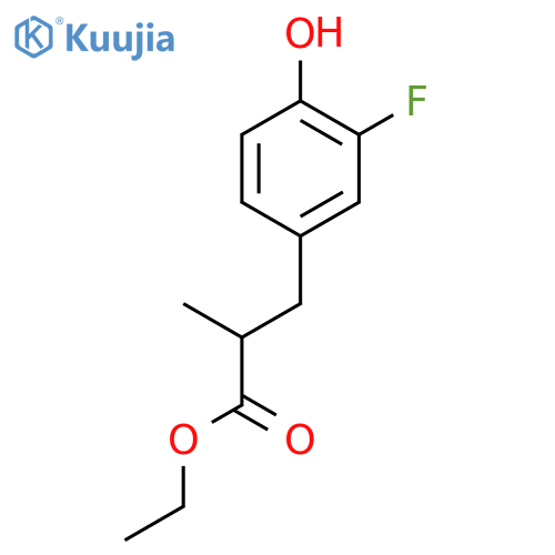 Ethyl 3-(3-fluoro-4-hydroxyphenyl)-2-methylpropanoate structure