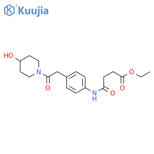 ethyl 3-({4-2-(4-hydroxypiperidin-1-yl)-2-oxoethylphenyl}carbamoyl)propanoate structure