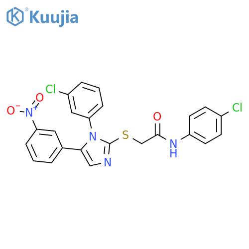 N-(4-chlorophenyl)-2-{[1-(3-chlorophenyl)-5-(3-nitrophenyl)-1H-imidazol-2-yl]sulfanyl}acetamide structure