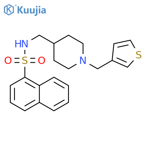 N-({1-(thiophen-3-yl)methylpiperidin-4-yl}methyl)naphthalene-1-sulfonamide structure