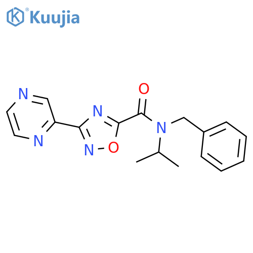 N-benzyl-N-(propan-2-yl)-3-(pyrazin-2-yl)-1,2,4-oxadiazole-5-carboxamide structure