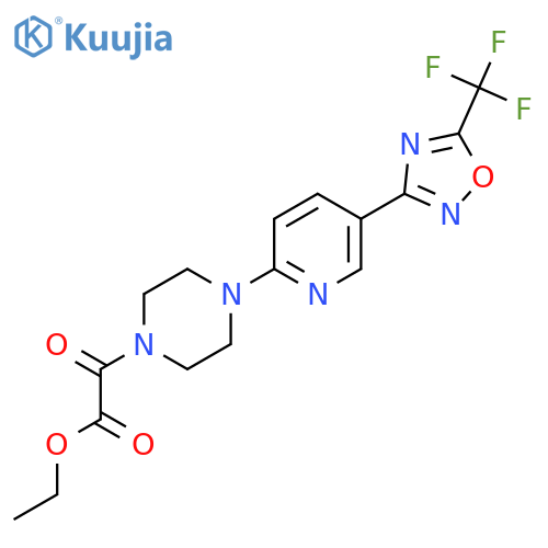 ethyl 2-oxo-2-(4-{5-[5-(trifluoromethyl)-1,2,4-oxadiazol-3-yl]pyridin-2-yl}piperazin-1-yl)acetate structure