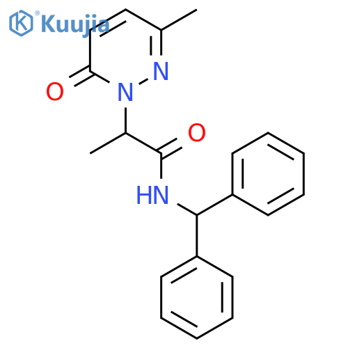 N-(diphenylmethyl)-2-(3-methyl-6-oxo-1,6-dihydropyridazin-1-yl)propanamide structure