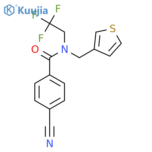 4-cyano-N-(thiophen-3-yl)methyl-N-(2,2,2-trifluoroethyl)benzamide structure