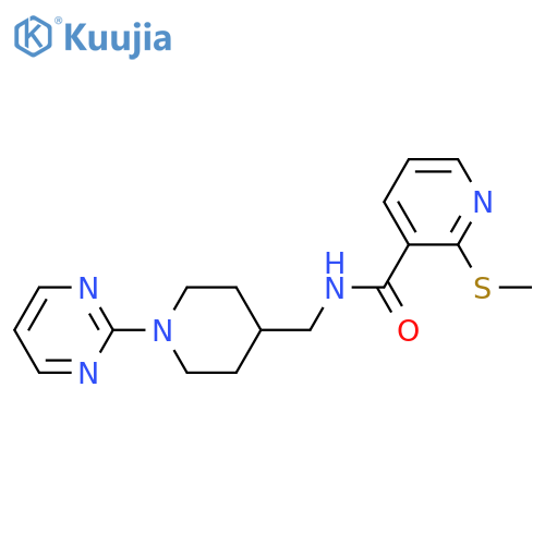 2-(methylsulfanyl)-N-{1-(pyrimidin-2-yl)piperidin-4-ylmethyl}pyridine-3-carboxamide structure