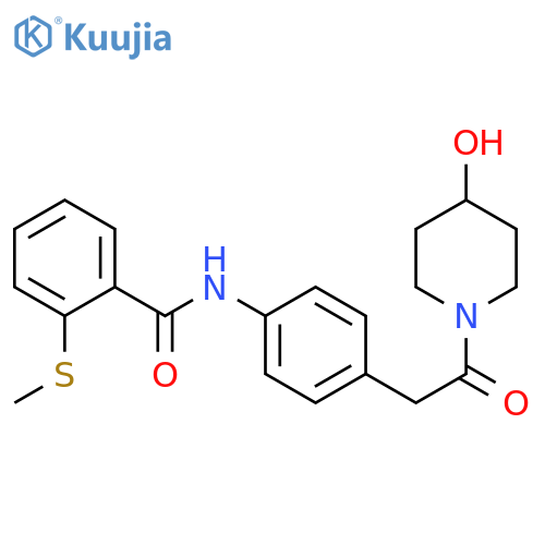 N-{4-2-(4-hydroxypiperidin-1-yl)-2-oxoethylphenyl}-2-(methylsulfanyl)benzamide structure