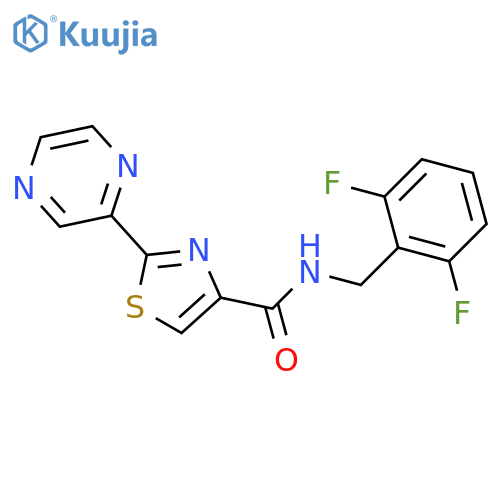 N-(2,6-difluorophenyl)methyl-2-(pyrazin-2-yl)-1,3-thiazole-4-carboxamide structure