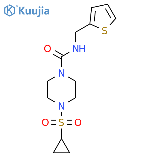 4-(cyclopropanesulfonyl)-N-(thiophen-2-yl)methylpiperazine-1-carboxamide structure