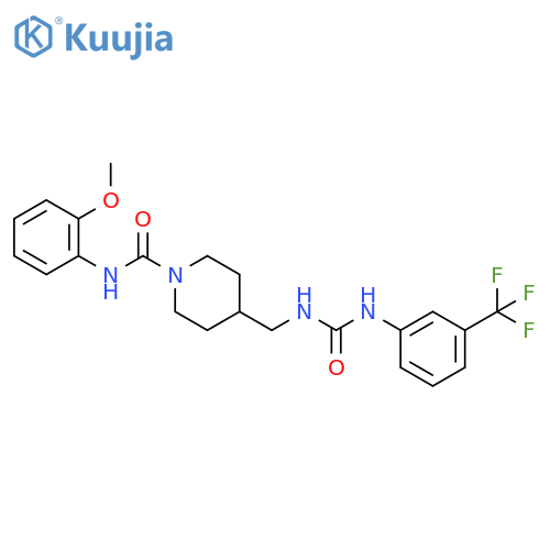 N-(2-methoxyphenyl)-4-({3-(trifluoromethyl)phenylcarbamoyl}amino)methylpiperidine-1-carboxamide structure