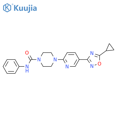 4-5-(5-cyclopropyl-1,2,4-oxadiazol-3-yl)pyridin-2-yl-N-phenylpiperazine-1-carboxamide structure