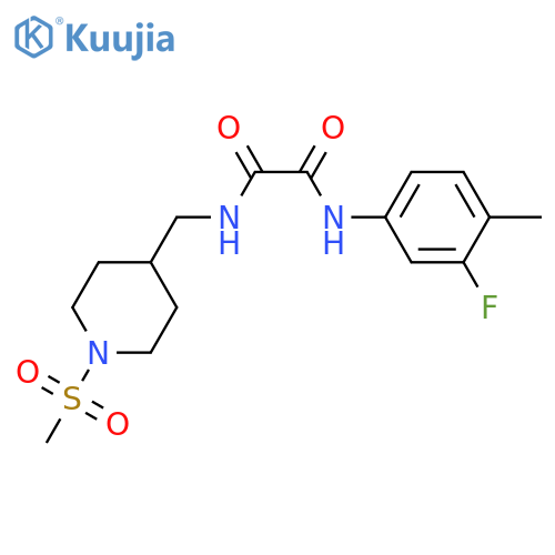 N'-(3-fluoro-4-methylphenyl)-N-[(1-methanesulfonylpiperidin-4-yl)methyl]ethanediamide structure