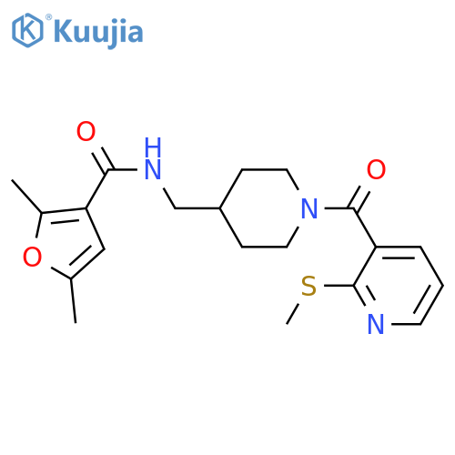 2,5-dimethyl-N-({1-2-(methylsulfanyl)pyridine-3-carbonylpiperidin-4-yl}methyl)furan-3-carboxamide structure
