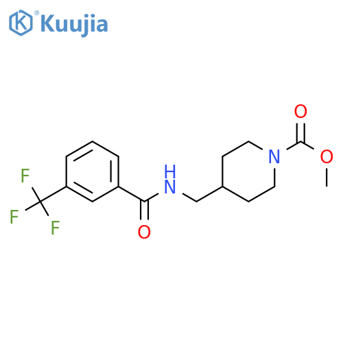 methyl 4-({3-(trifluoromethyl)phenylformamido}methyl)piperidine-1-carboxylate structure