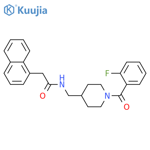 N-{1-(2-fluorobenzoyl)piperidin-4-ylmethyl}-2-(naphthalen-1-yl)acetamide structure