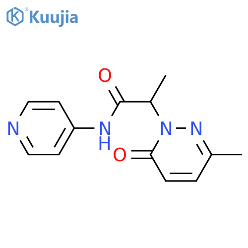 2-(3-methyl-6-oxo-1,6-dihydropyridazin-1-yl)-N-(pyridin-4-yl)propanamide structure