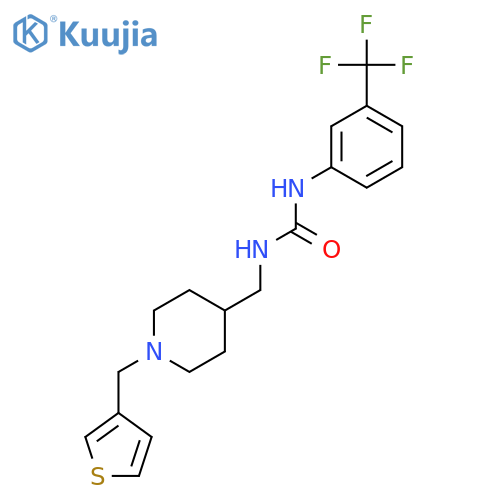3-({1-(thiophen-3-yl)methylpiperidin-4-yl}methyl)-1-3-(trifluoromethyl)phenylurea structure