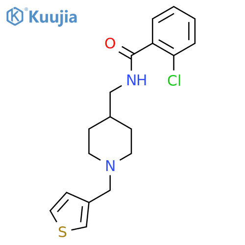 2-chloro-N-({1-(thiophen-3-yl)methylpiperidin-4-yl}methyl)benzamide structure