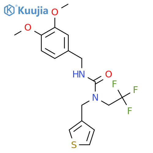 1-(3,4-dimethoxyphenyl)methyl-3-(thiophen-3-yl)methyl-3-(2,2,2-trifluoroethyl)urea structure