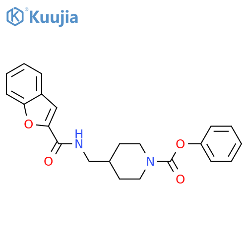 phenyl 4-{(1-benzofuran-2-yl)formamidomethyl}piperidine-1-carboxylate structure