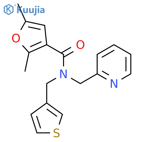 2,5-dimethyl-N-(pyridin-2-yl)methyl-N-(thiophen-3-yl)methylfuran-3-carboxamide structure