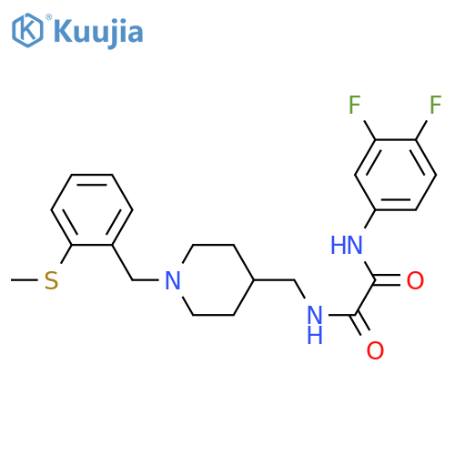 N'-(3,4-difluorophenyl)-N-(1-{2-(methylsulfanyl)phenylmethyl}piperidin-4-yl)methylethanediamide structure