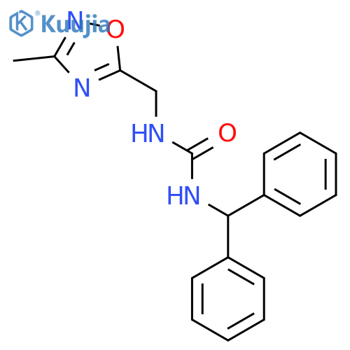 1-(diphenylmethyl)-3-(3-methyl-1,2,4-oxadiazol-5-yl)methylurea structure